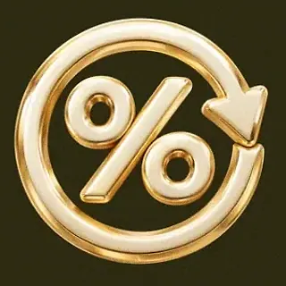 Gold percent symbol — Betzillo