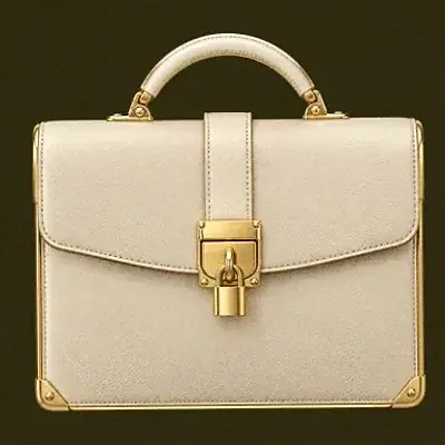 Locked leather briefcase — Betzillo